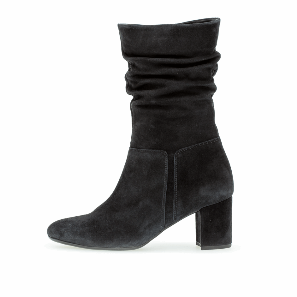 Bottes Mi-hautes Souples à Talon Carré Bleu Marine Gabor | Exclusif